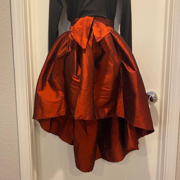 EUC Blue S Blood Red High Low Waist Skirt - Picture 2 of 7